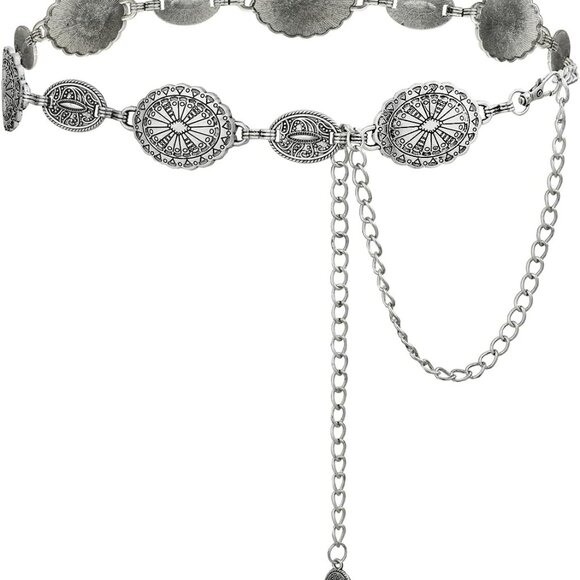 Accessories - Western Metal Concho Belt for Women Cowgirl Chain Western Belt for Dresses